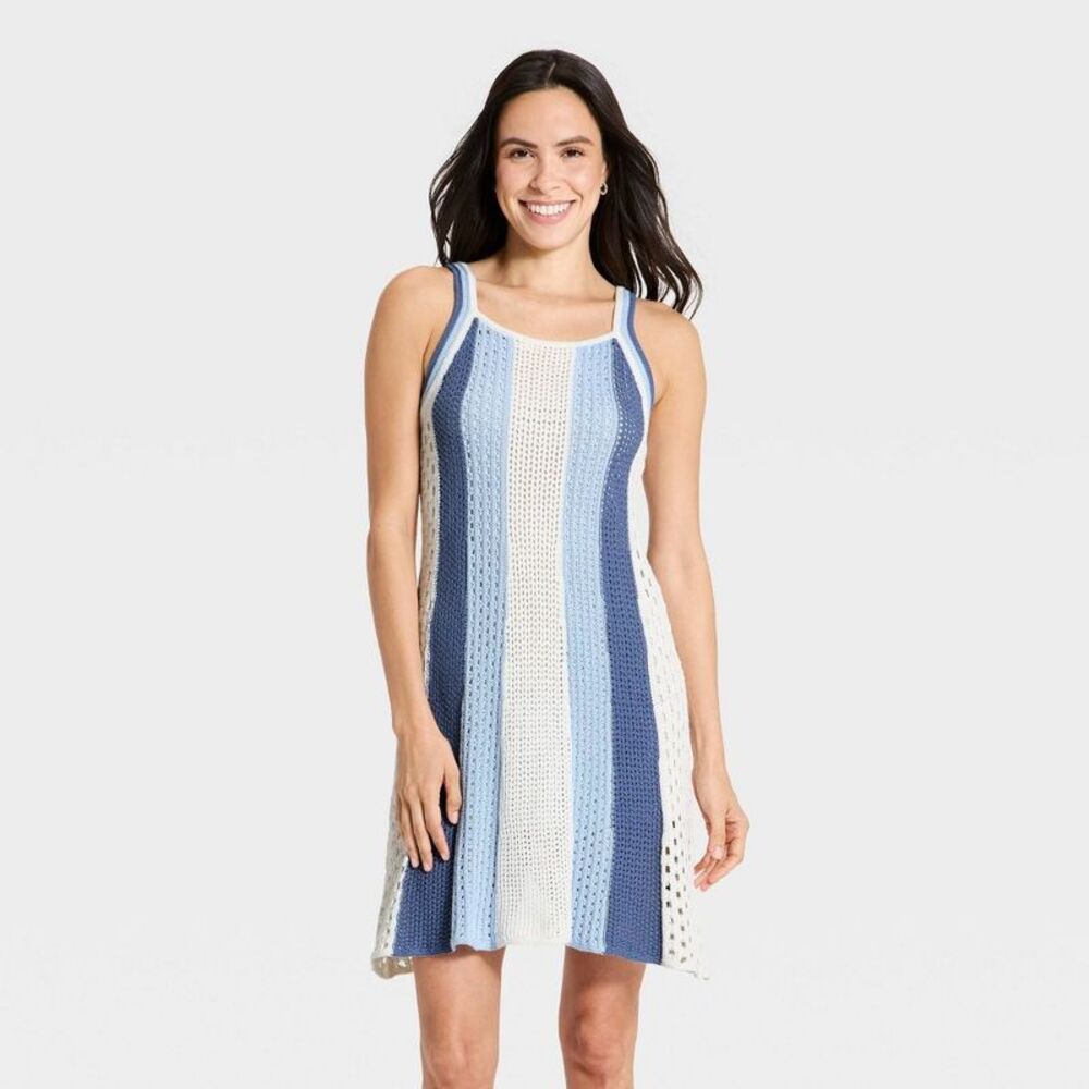 Universal Thread - Women's Mini Sweater Dress - Universal Thread Blue Blue
